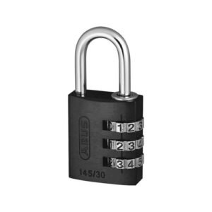 COMBINATION LOCK 145 - 3-DIAL, BLACK