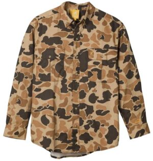 Browning Wasatch-CB Shirt Button-Front 2 Pocket Vintage Tan Camo L