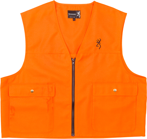 BROWNING JUNIOR SAFETY VEST - W/LOGO BLAZE ORANGE LARGE