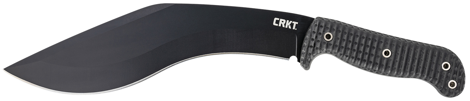 CRKT 2742 KUK 10.56" Fixed Recurve Plain Black Powder Coated 65Mn Carbon Steel Blade/Black Textured GRN Handle Includes Sheath