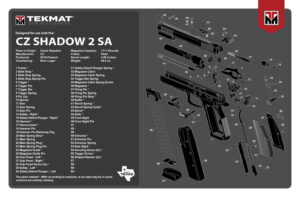 TekMat TEKR17CZSHDW2 CZ Shadow 2 SA Cleaning Mat Black/White Rubber 11"x17" CZ-75 Shadow 2 SA Diagram