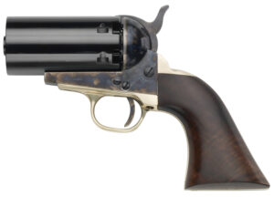 Pietta PF51PEPPER36 1851 Navy "Yank" Pepperbox 36 Cal 6rd Color Case Hardened Frame, Walnut Grip, No Barrel