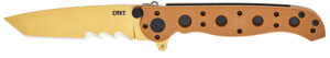 CRKT M16-10DZ M16-10DZ  EDC 3.03" Folding Part Serrated Desert Tan D2 Steel Blade, Desert Tan GRN Handle
