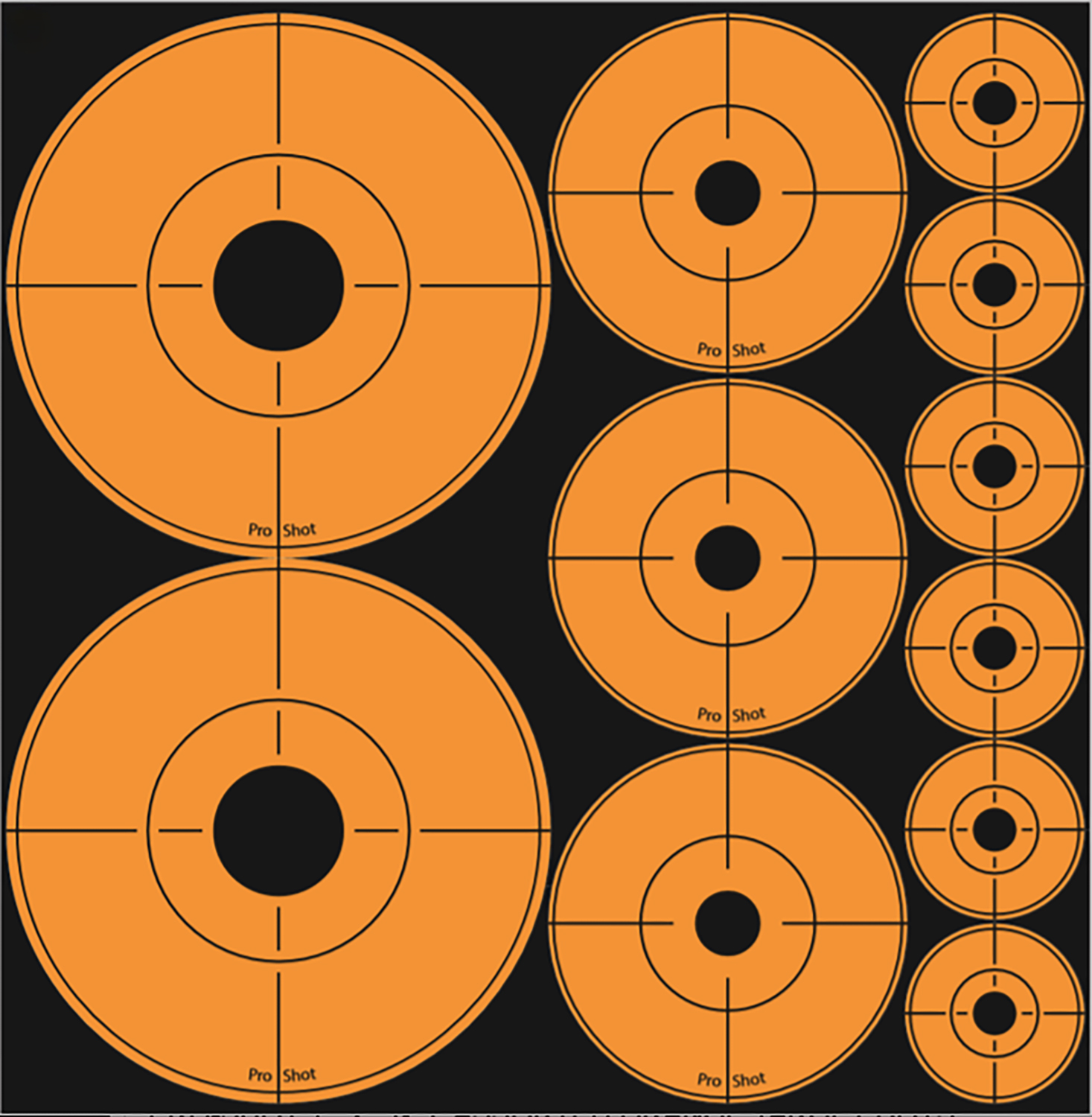 Pro-Shot ASSORTEDDOT Peel & Stick Target Dots Black/Orange 10 Pack