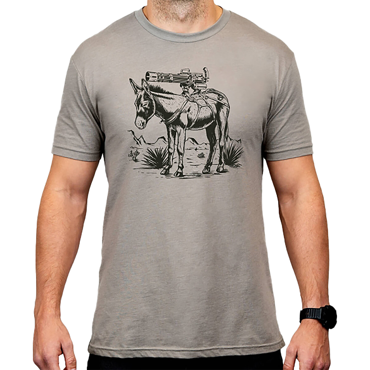 Magpul MAG1528-041-L Burro CVC Stone Gray Heather Cotton/Polyester Short Sleeve Large