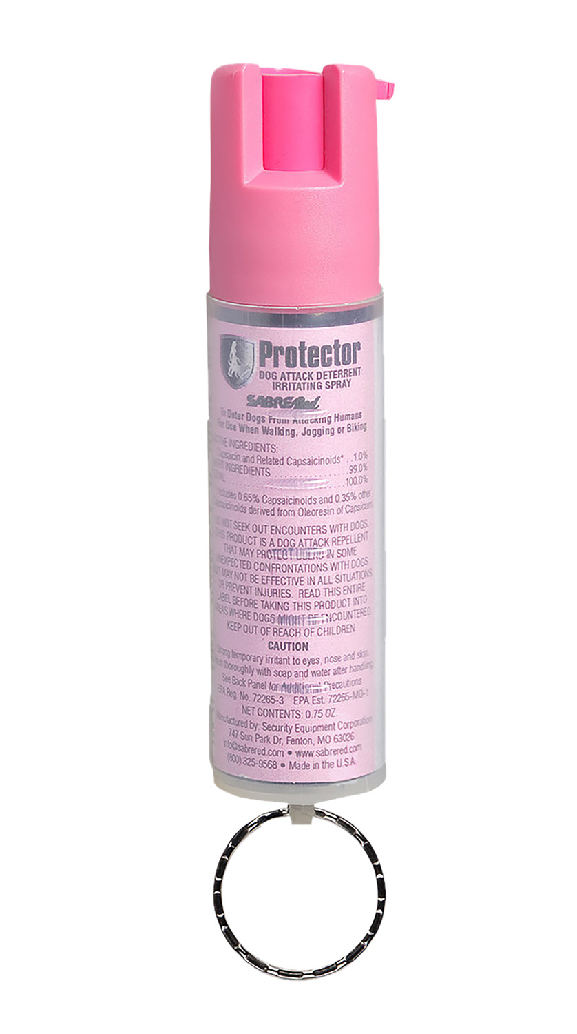 Sabre SRPNBCPKR02 Dog Spray Capsaicin Range 12 ft 0.75 oz Pink Includes Key Ring