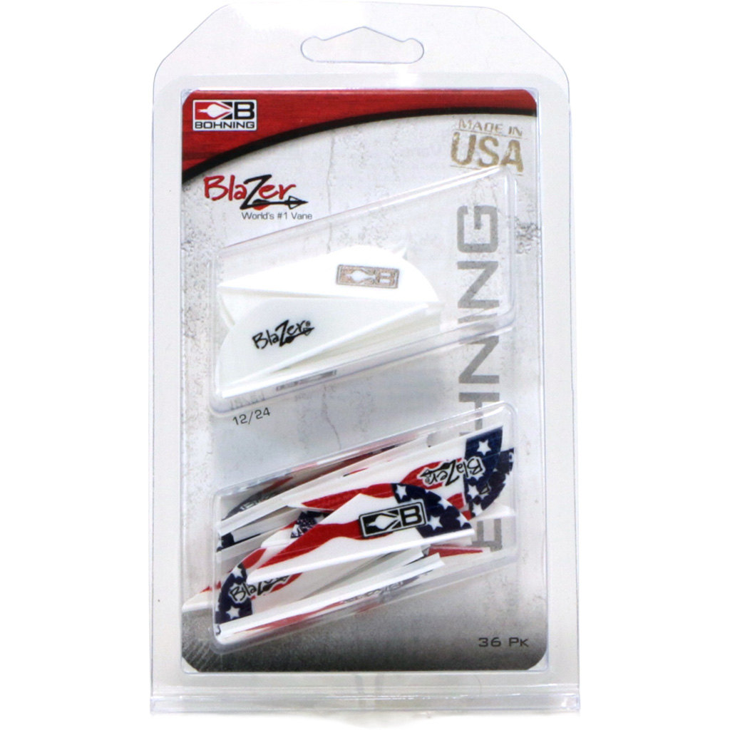 Bohning Blazer Vane Combo White/American Flag 36 pk.