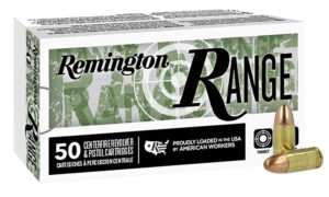 Remington Ammunition R27778 Range  9mmLuger 115gr Full Metal Jacket 50 Per Box/20 Case