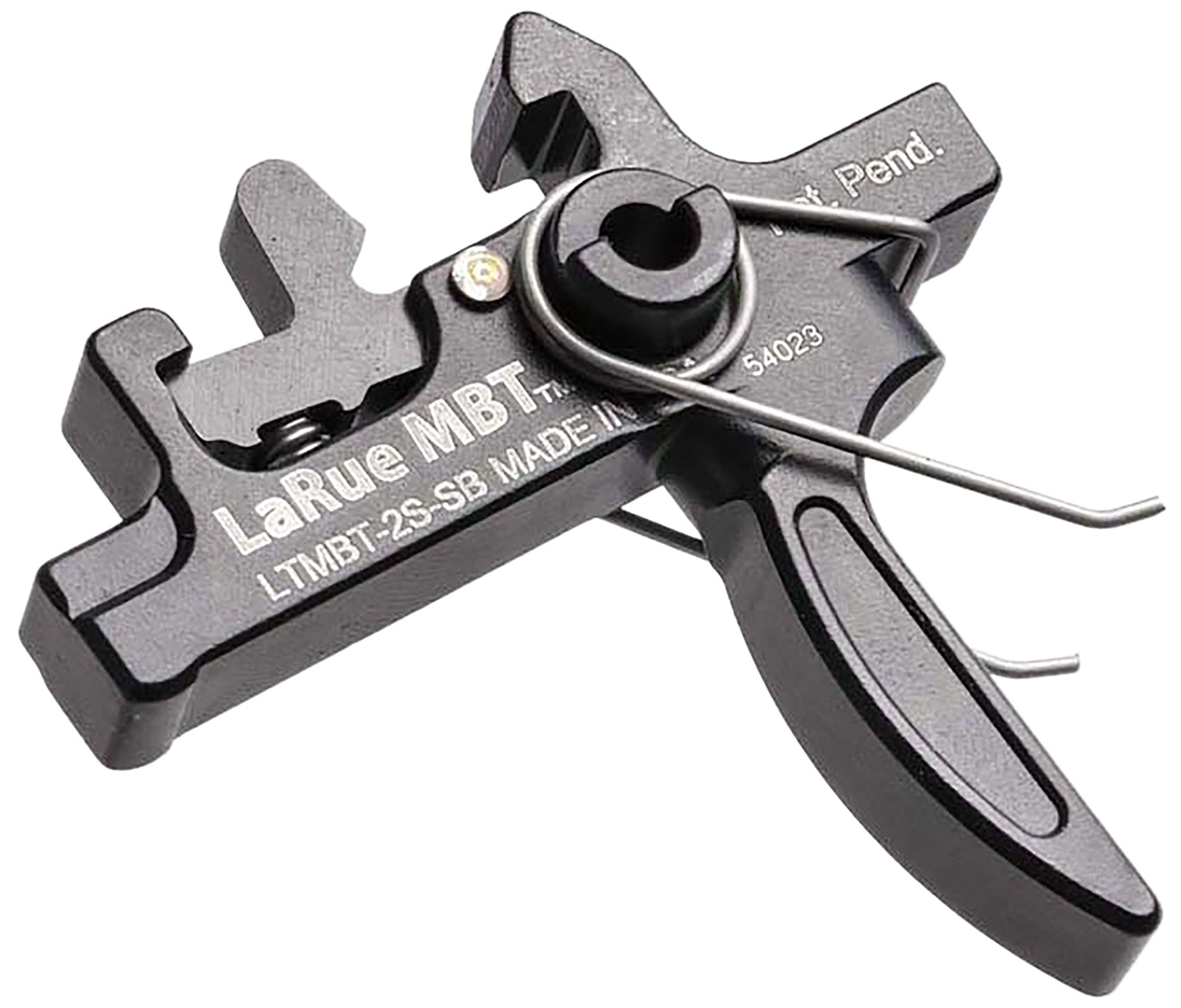 Larue Tactical LTMBT2SSB MBT-2S Black Two-Stage Straight Fits AR10/AR15