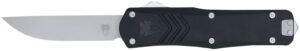 CobraTec Knives MBLKFSXGEN3DNS FS-X Gen III Medium 3" OTF Drop Point Plain Stonewashed D2 Steel Blade, 4.68" Aluminum Handle