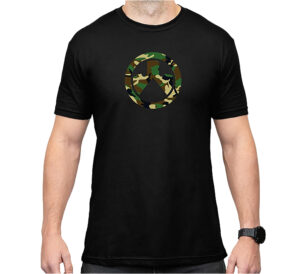 Magpul MAG1225-001-M Woodland Camo  Black Cotton/Polyester Short Sleeve Medium