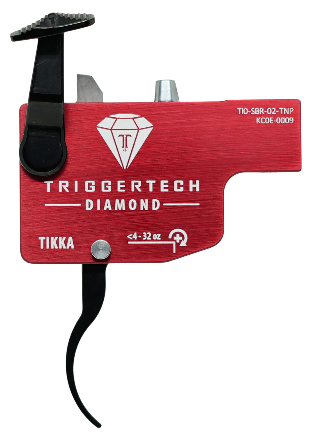 TriggerTech TILSRB02TNP Diamond Black/Red Curved Lever Fits Tikka Left Hand