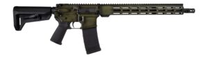 Shark Coast Tactical 300-044-1000-14 Distressed 5.56 NATO 30+1 16" Black Melonite Threaded Barrel, Green Distressed Cerakote Aluminum Receiver w/Picatinny Rail, M-LOK Handguard, Magpul MOE SL Black Po
