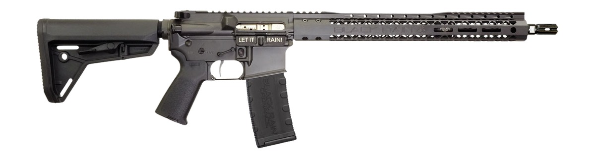Black Rain Ordnance SSP300BLKSMK SSP 300 Blackout 30+1 16" Black Nitride Threaded Barrel, Smoke Cerakote Aluminum Receiver w/Picatinny Rail, Magpul MOE SL Black Polymer Stock, Black Magpul Grip