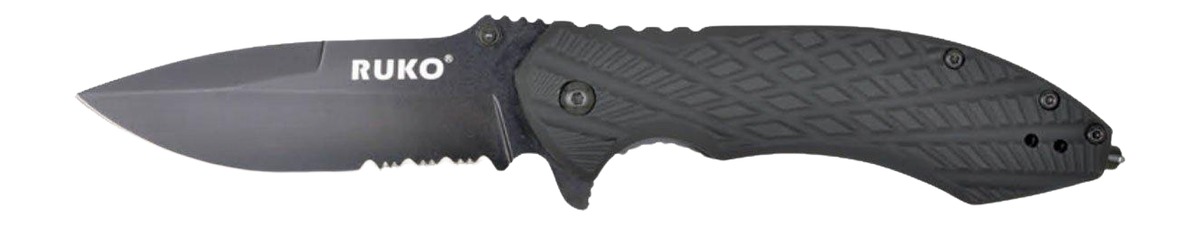 RUKO RUK0182SBBK 440C 3-1/4"SERRATED FOLDING BBPS
