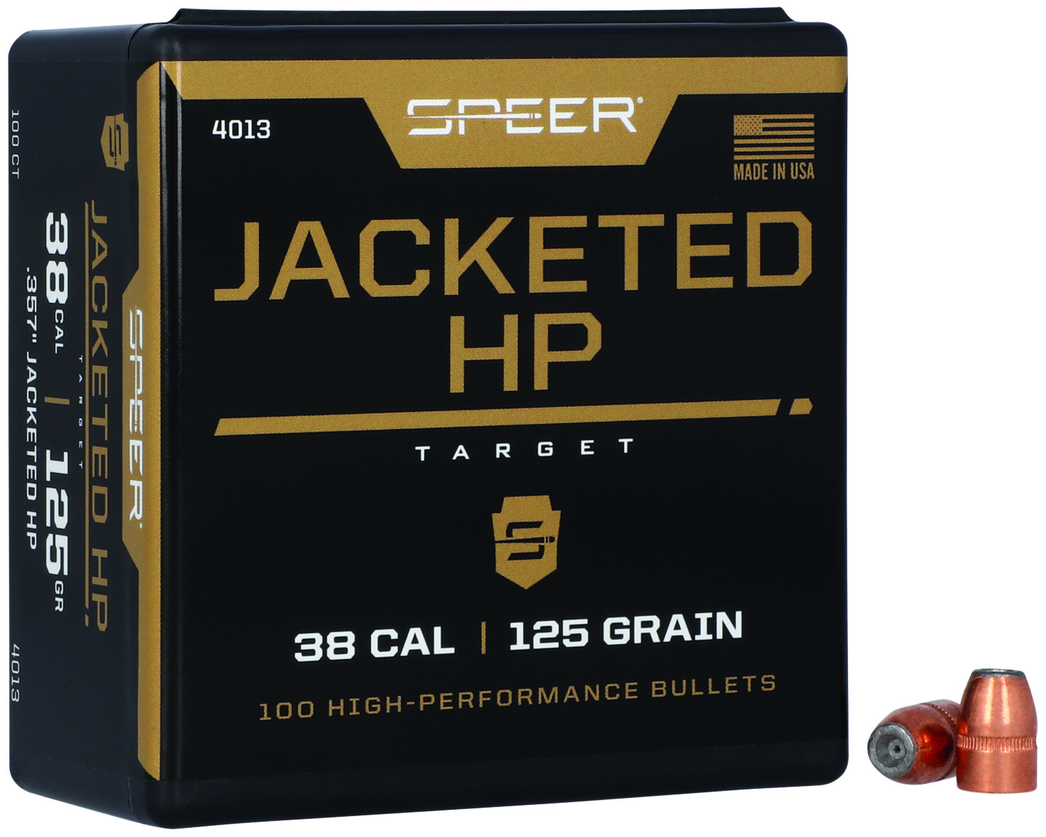Speer 4013 Handgun 38Cal 125gr Jacketed Hollow Point 100 Per Box/5 Case