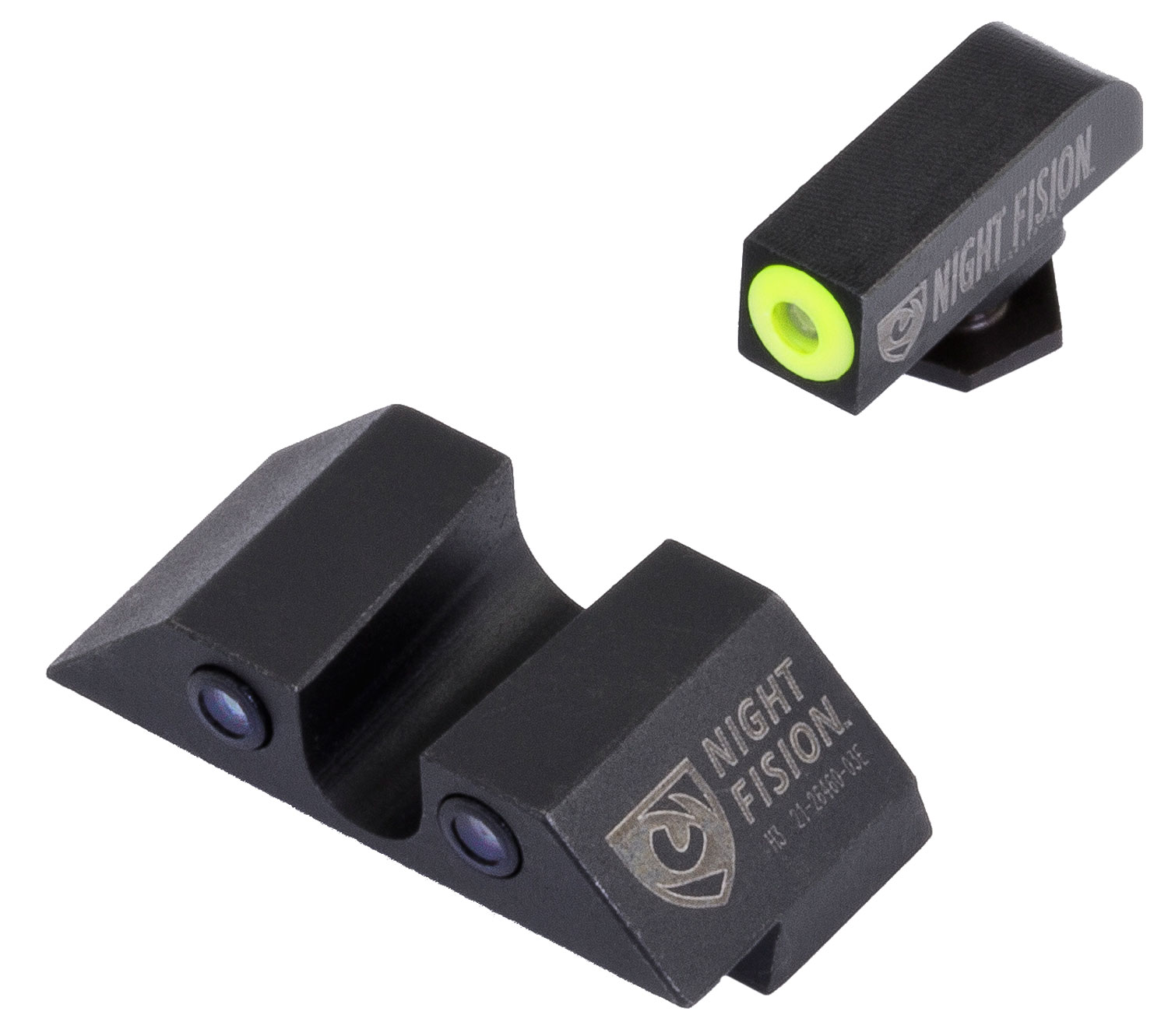 Night Fision GLK001007YGZ Tritium Night Sights For Glock Green Tritium Yellow Outline Front Sight- Green Tritium Black Outline Rear Sight Glock 17/17L/19/22