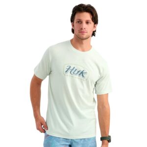 Huk Script Short Sleeve Tee Pale Algae Heather L
