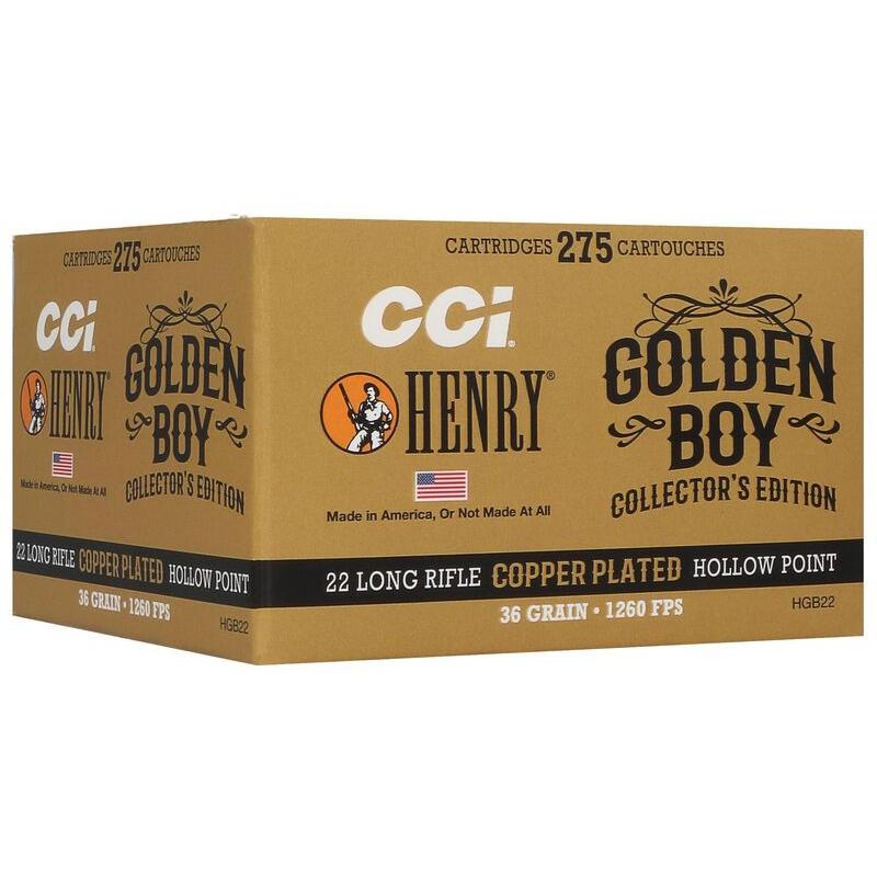 CCI Henry Golden Boy Edition Rimfire Ammunition .22 LR 36gr CPHP 1260 fps 275/ct