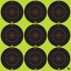Pro-Shot 2BGREEN108 SplatterShot  Self-Adhesive Paper Black/Green 2" Bullseye 12Pack/108Targets