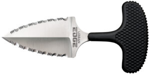 Cold Steel CS43XLSS Urban Edge  2.50" Fixed Serrated Stone Washed Japanese AUS-8A SS Blade/Black Textured Kray-Ex Handle