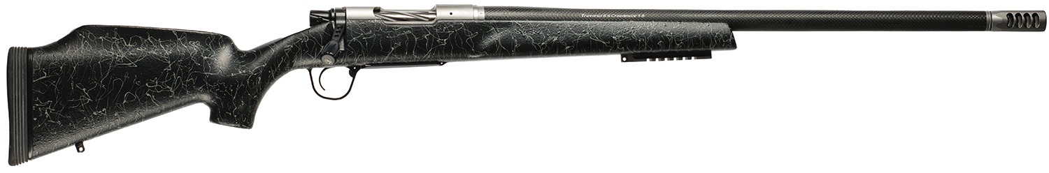Christensen Arms 8011001800 Traverse 300 RUM 3+1 26" Threaded Barrel, Natural Stainless, Black with Gray Webbing Stock