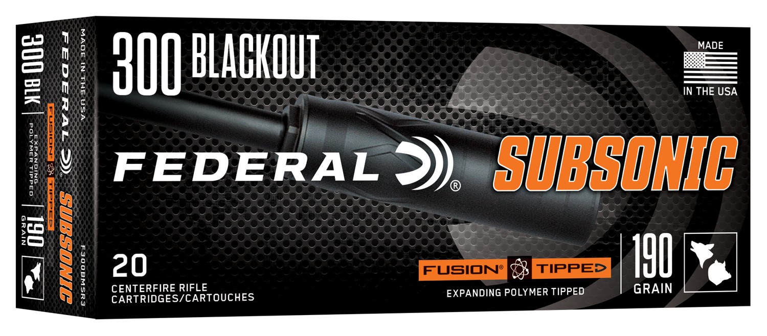 Federal F300BMSR3 Fusion 300Blackout 190gr Bonded Soft Point 20 Per Box/10 Case