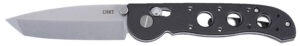 CRKT M16-02X M16 02X Folder 3.11" Folding Tanto Plain Stonewashed D2 Steel Blade, Black Grivory Handle