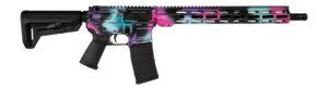 Shark Coast Tactical SCC101938DISB Anime-15  5.56 NATO 30+1 16" Black Nitride Threaded Barrel, Disco Cerakote Aluminum Receiver w/Picatinny Rail, M-LOK Handguard, Magpul Collapsible Black Polymer Stoc