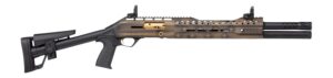 Panzer Arms PAEG240TSBBUSFC 240 12 Gauge Semi-Auto 3" 5+1 18.50" Black Ported Barrel, Black & Bronze US Flag Cerakote w/Gold Accents Aluminum Receiver w/Picatinny Rail, Black Skeleton Stock w/Pistol G