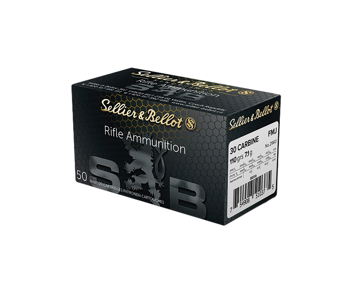 Sellier & Bellot SB30A Rifle 30Carbine 110gr Full Metal Jacket 50 Per Box/20 Case