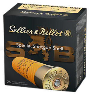 Sellier & Bellot SB12RBA Shotgun  12Gauge 2.75" 2 11/16oz 1 Rubber Ball Shot 25 Box/10 Case