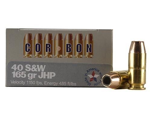 Corbon Self-Defense JHP Handgun Ammunition .40 S&W 165 gr JHP 1150 fps 20/ct