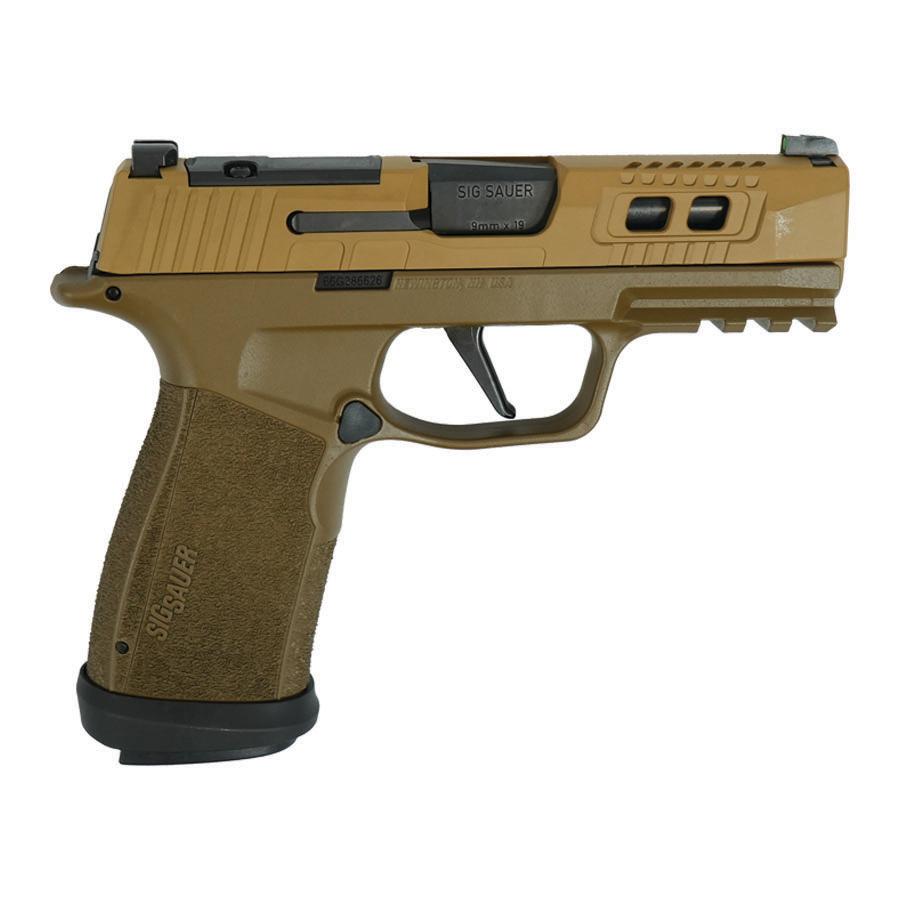 Sig Sauer P365 Two-Tone Brown XMACRO TACOPS Handgun 9mm Luger 17rd Magazines(4) 3.7" Threaded Barrel