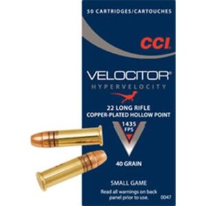 VELOCITOR HYPERVELOCITY 22 LR 40GR HOLLOW POINT 50/BOX